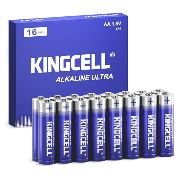 16-Pack Kingcell High-Performance Alkaline AA Batteries