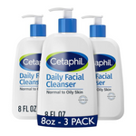 3 Bottles Of Cetaphil Face Wash, Daily Facial Cleanser (8 Oz Bottles)