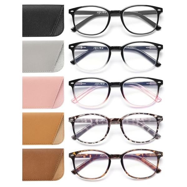 5-Pack Women's Blue Light Blocking Reading Eyeglasses