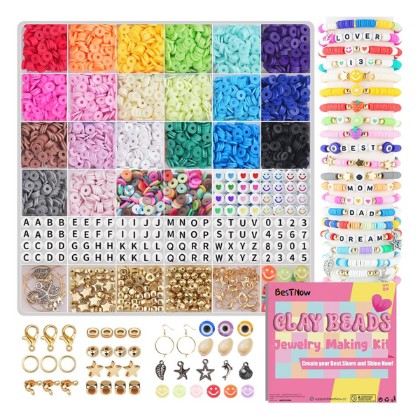 BestNow 5,000 Pcs Clay Beads Bracelet Making Kit