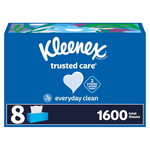 Kleenex Trusted Care Facial Tissues (8 Flat Boxes, 200 Tissues Per Box, 1,600 Total)
