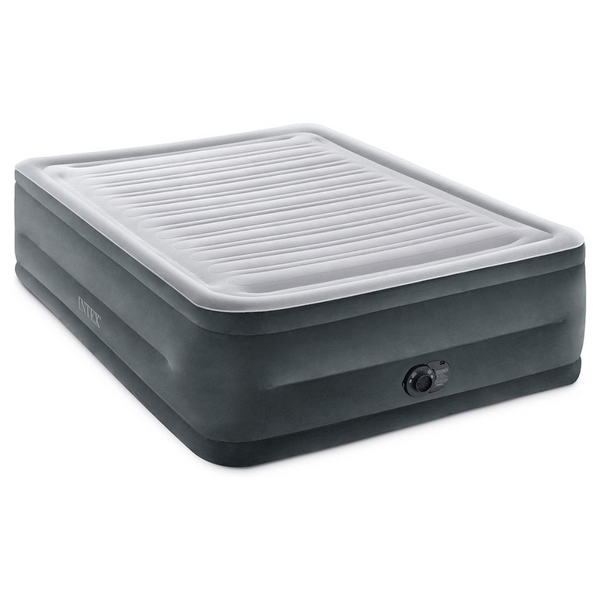 Intex 22in Queen Dura-Beam Comfort Plush High-Rise Inflatable Air Mattress With Built In Pump