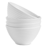 Set Of 4 Arch Studio Opal Glass Spiral Cereal Bowls