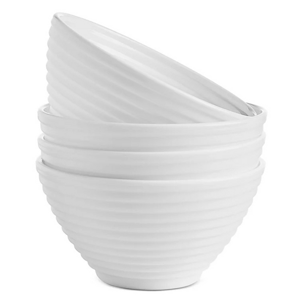 Set Of 4 Arch Studio Opal Glass Spiral Cereal Bowls