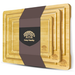 Set Of 3 Cosy Family Wood Cutting Boards For Kitchen (15 x 10 Inch)