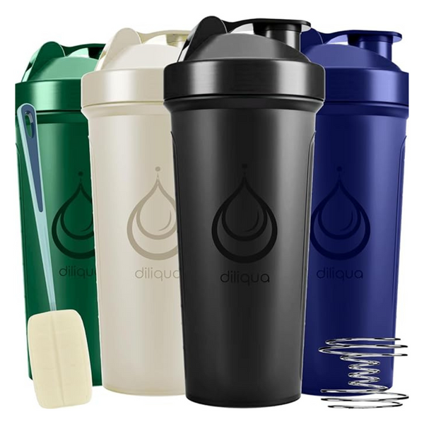 4-Pack BPA-Free & Dishwasher Safe Blender Shaker Bottle, 28 Oz