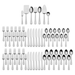 International Silver Carleigh 67-Piece Stainless Steel Flatware Set W/Serving Utensil