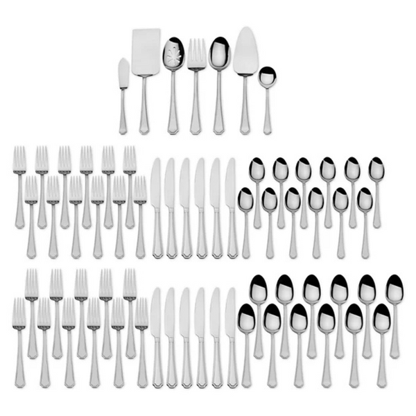 International Silver Carleigh 67-Piece Stainless Steel Flatware Set W/Serving Utensil