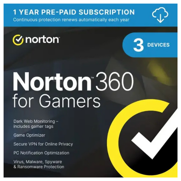 Norton 360 For Gamers (3 Device) Antivirus Internet Security Software [Digital]