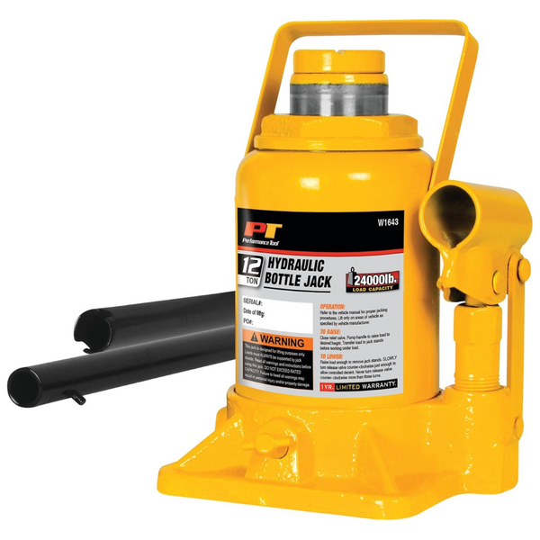 Performance Tool Heavy Duty Shorty Bottle Jack For Vehicle Maintenance