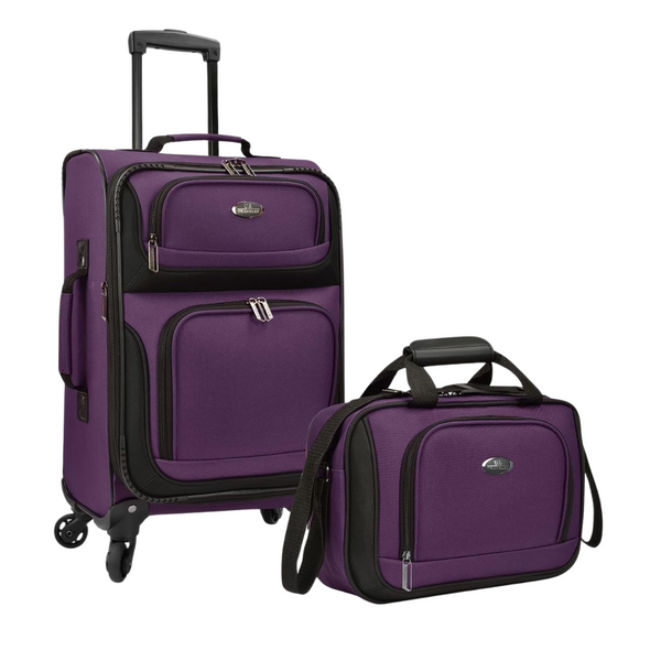 2-Pack U.S.Traveler Rugged Fabric Expandable Carry-on Luggage Set