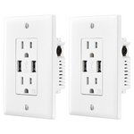 2-Pack Insignia 2-Outlet In-Wall Outlet with 2 USB Ports