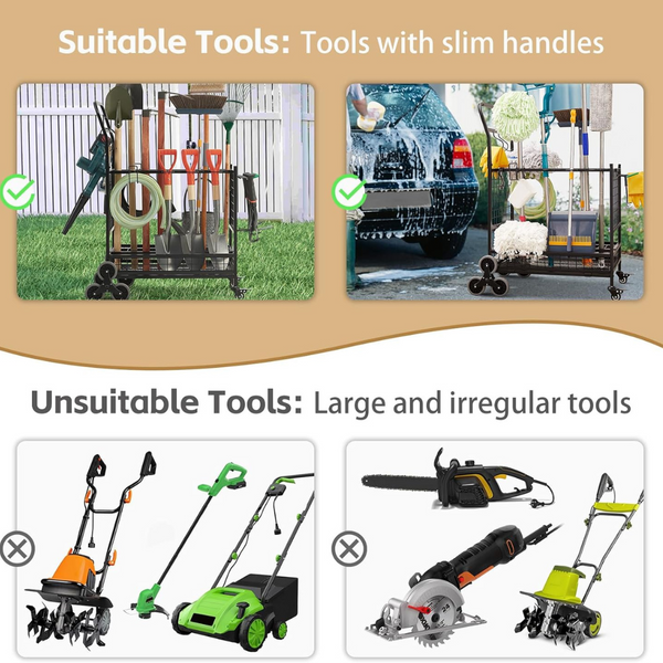 Garden Tool Organizer Rolling Cart