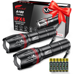2-Pack Zoomable Tactical Flashlights Flash Light