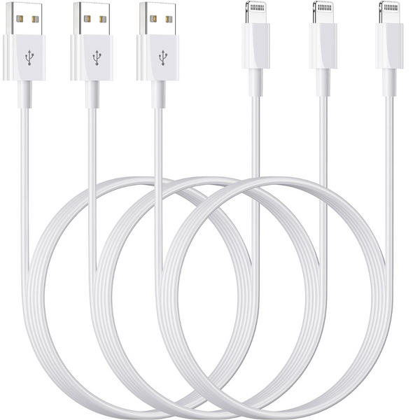3-Pack 6ft Apple MFi Certified USB to Lightning Cable