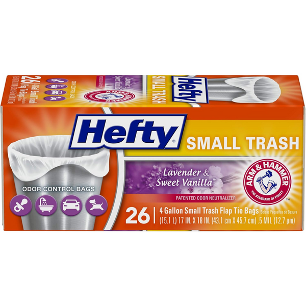 26-Count Hefty Lavender & Sweet Vanilla Scent Small Garbage Bags