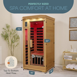 LifePro Tempered Glass Door 1 Person Far Infrared Home Sauna