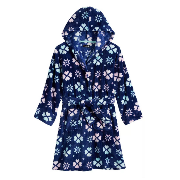 Cuddl Duds Girl's Plush Hooded Robe