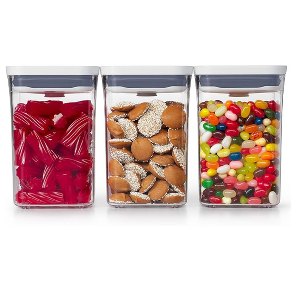 OXO Good Grips 3-Piece Small Square Short POP Container Set