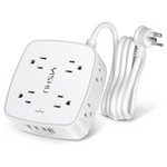 6ft Surge Protector Power Strip With 8-Outlets & 4-USB Ports