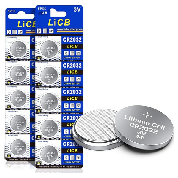 10-Count LiCB CR2032 3V Lithium Coin Batteries