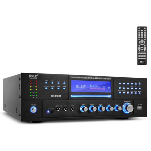 Pyle 1000W 4-Channel Wireless Bluetooth Power Amplifier