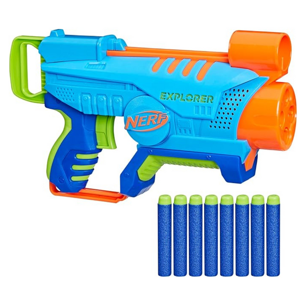 NERF Elite Junior Explorer Foam Blaster With 8 Darts