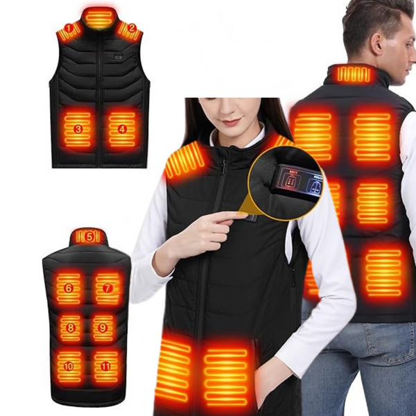 Electric Warming Vest with 11 Heat Zones