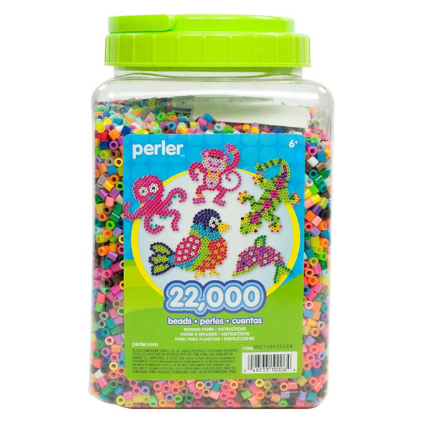 Perler 22,000 Assorted Bulk Fuse Beads Set With Storage Jar