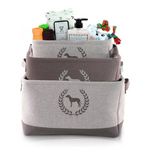 3-Pack Precious Tails Dog Crest Print Linen Storage Bin Set