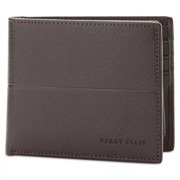 Perry Ellis Portfolio Men's Faux-Leather Trifold Passcase Wallet