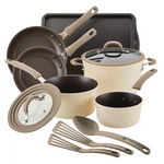 Rachael Ray Cook + Create 11-Piece Aluminum Nonstick Cookware Set