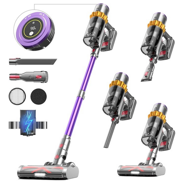 Cordless Vacuum Cleaner With Low Noise, LED Screen (550W/45Kpa/65Mins)