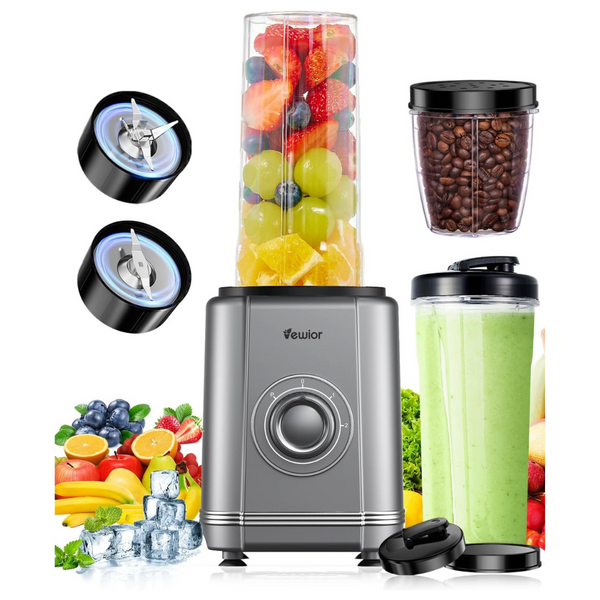 VEWIOR 1200W 6-Edge Blade Blender With 17oz & 23oz To-Go Cup