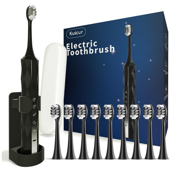 Sonic Electric Toothbrush W/10 Brush Heads & Travel Case