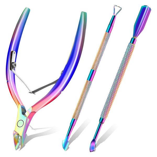 Cuticle Trimmer With Cuticle Pusher And Scissors