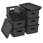 6-Pack Plastic Storage Bins With Lid (3 Select Colors)