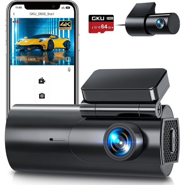 Gku 4k/2.5k Full Front and Rear Dashcams For Cars