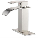 Brushed Nickel Modern Waterfall Bathroom Faucets