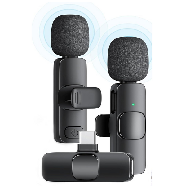 Wireless Lavalier Microphone for iPhone and USB C