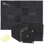 50-Pack 1" x 12" x 12" Acoustic Foam Panels