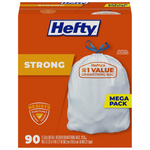 90-Count Hefty Strong 13 Gallon Tall Kitchen Drawstring Trash Bags