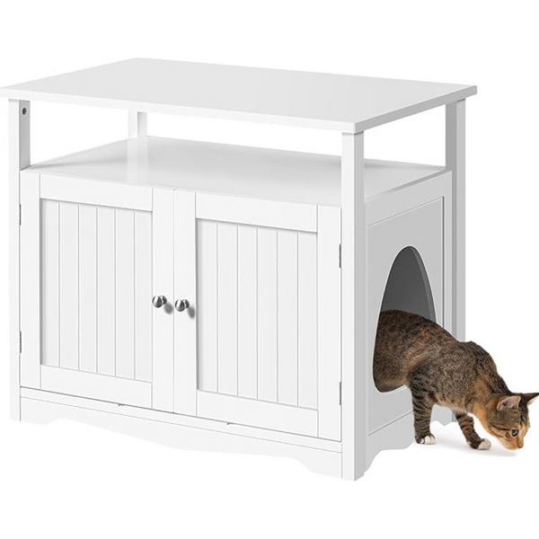 Yaheetech Cat Enclosed Litter Furniture Hidden With Removable Divider