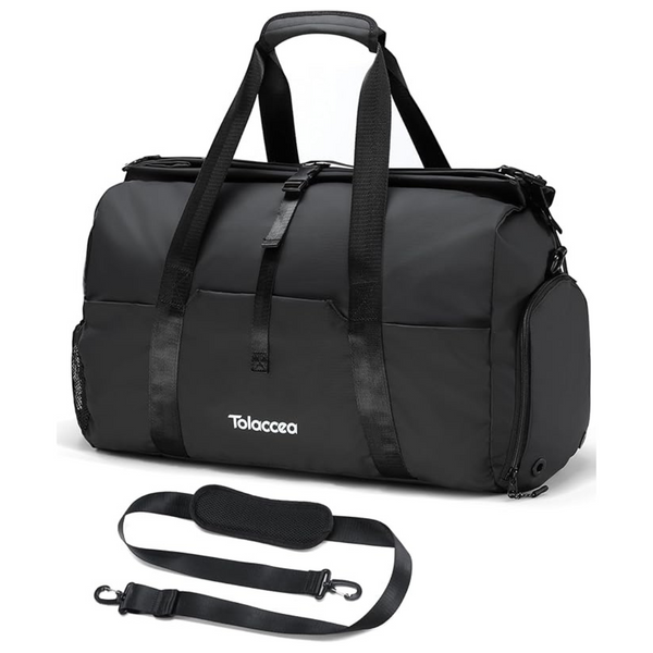 Foldable Sports Duffle Bag W/ Shoe Compartment & Wet Pocket (3 Colors)