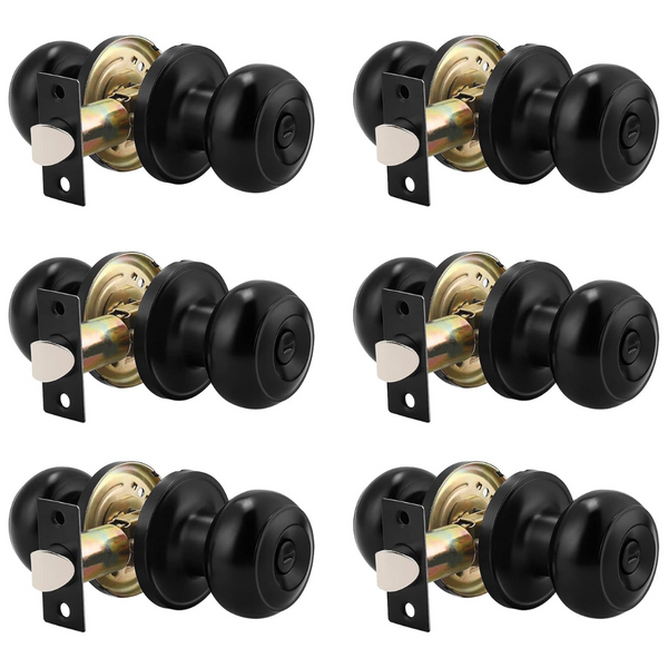 6-Pack Probrico Round Privacy Door Knob