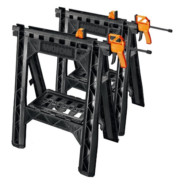 Worx WX065 Clamping Sawhorses With Bar Clamps