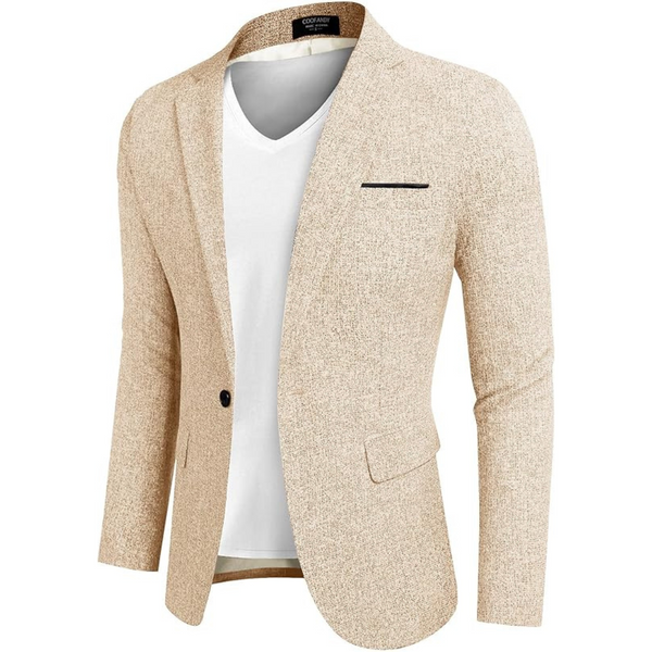 Coofandy Men's Linen Casual Fashion Lightweight Suit Jacket