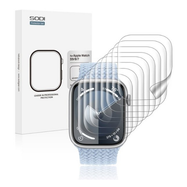 8-Pack HD TPU Screen Protector For 45mm Series 9/8/7 Apple Watch