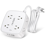 6ft Surge Protector Power Strip With 8-Outlets & 4-USB Ports