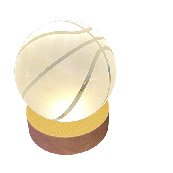 2-Piece Basketball Model Night Light Ball With 3D Crystal (3.15")